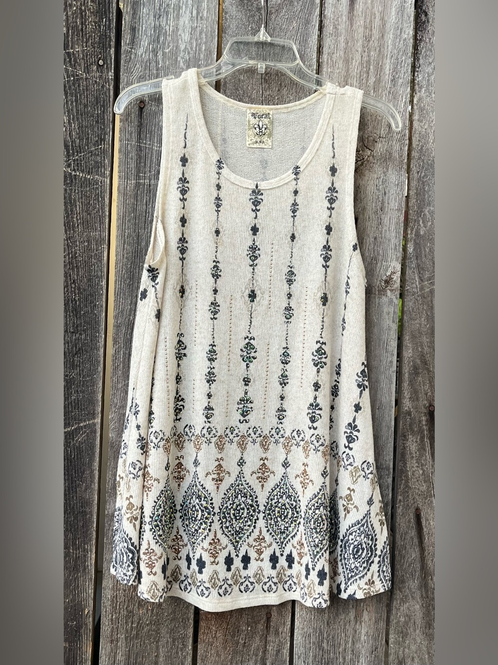Vocal Cream Printed Sleeveless Tank Top